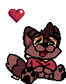 Pixel art animation of my fursona with a love expression.
