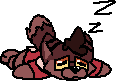 Pixel art animation of my fursona with a sleeping expression.